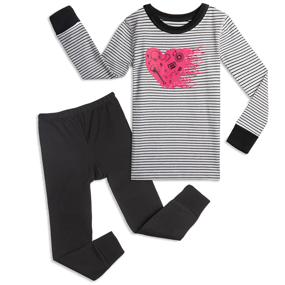 Mightly Girls I Love Rock n Roll 2-piece Pajamas size: 2-5T